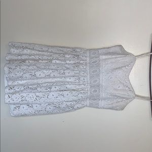 Slightly Used- embroidered white lace mini dress